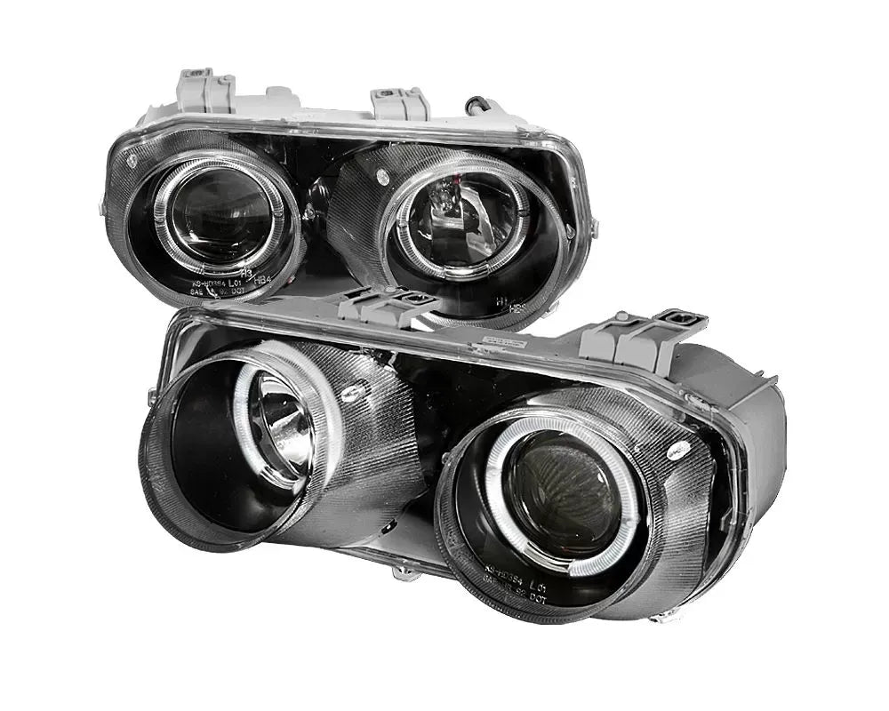 Spec-D Halo Projector Headlights Black Acura Integra 1994-1997.
