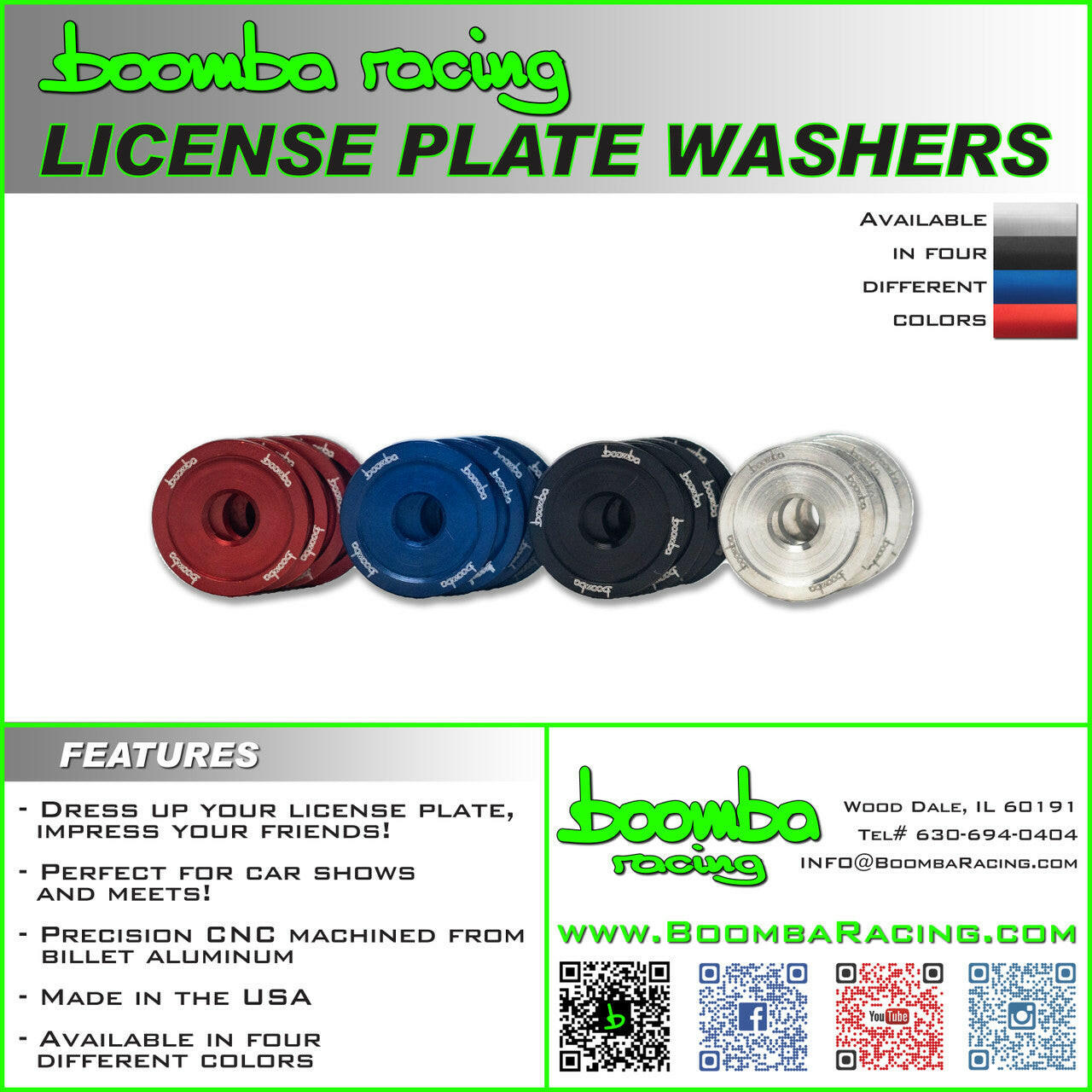 BOOMBA LICENSE PLATE WASHERS.