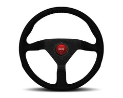 MOMO Monte Carlo Black Alcantara Leather with Red Stitching 350mm Steering Wheel.