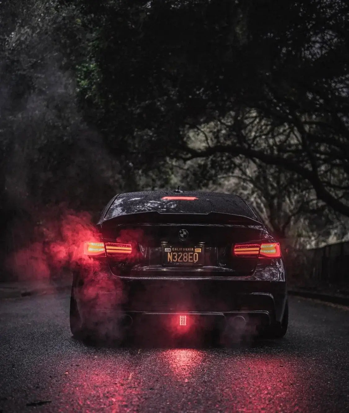 M Sport Carbon Fiber Rear Diffuser with Brake Light for F30 3 Series.