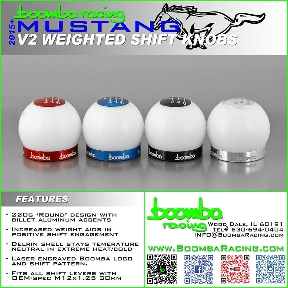 S550 MUSTANG SHIFT KNOB WHITE