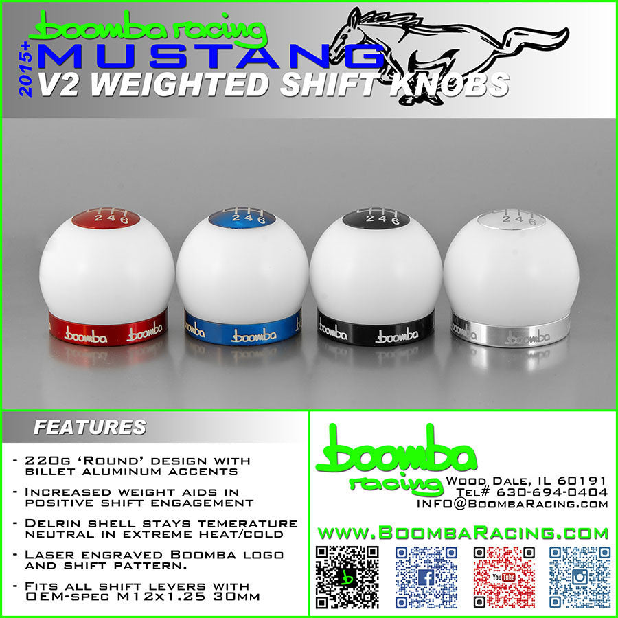 Mustang S550 Weighted Shift Knob White
