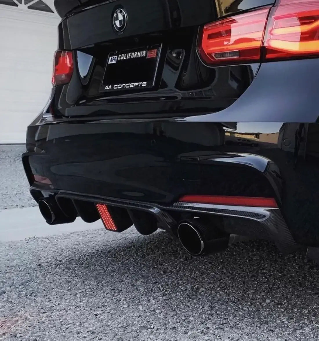 M Sport Carbon Fiber Rear Diffuser with Brake Light for F30 3 Series.