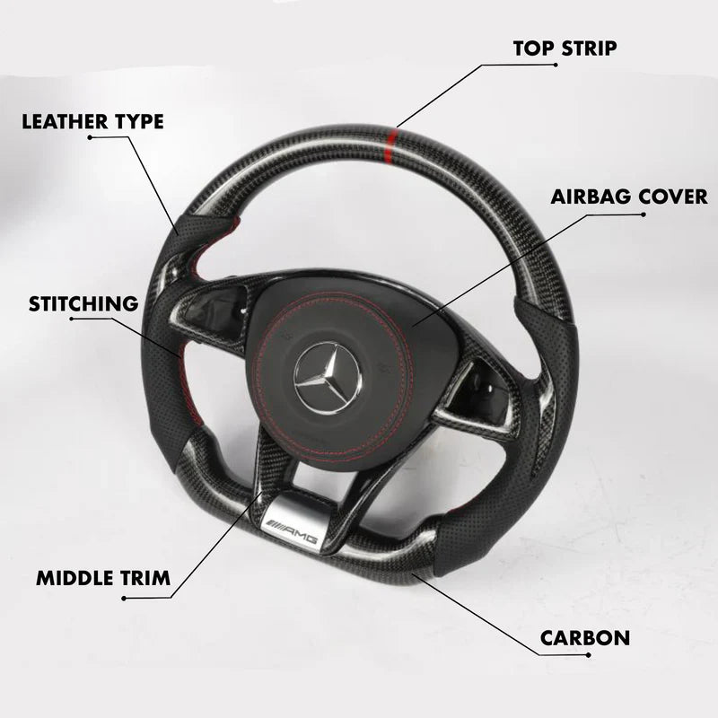 Mercedes Benz 2017 AMG Performance Style - Full Custom Steering Wheel.