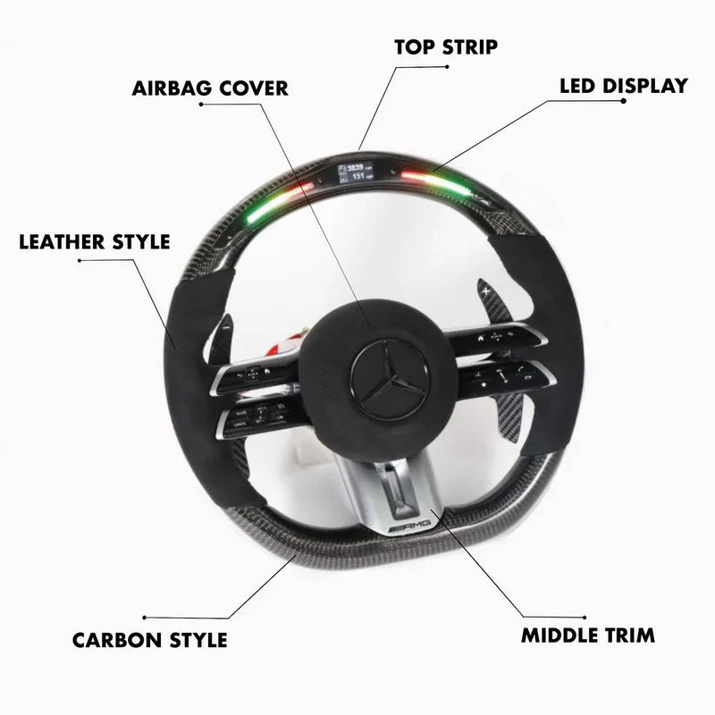 Mercedes Benz 2021 AMG Performance Style - Full Custom Steering Wheel.