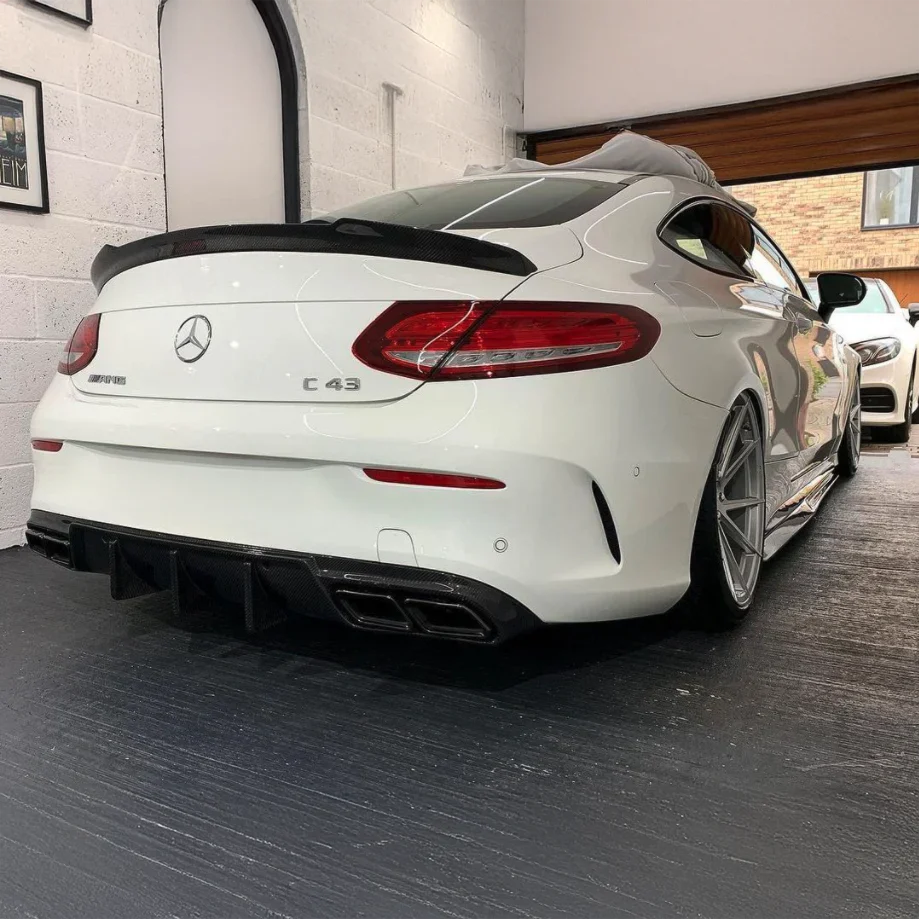 V Style Carbon Rear Trunk Spoiler- Mercedes Benz C-Class w205 C205 C300 C63 Coupe.