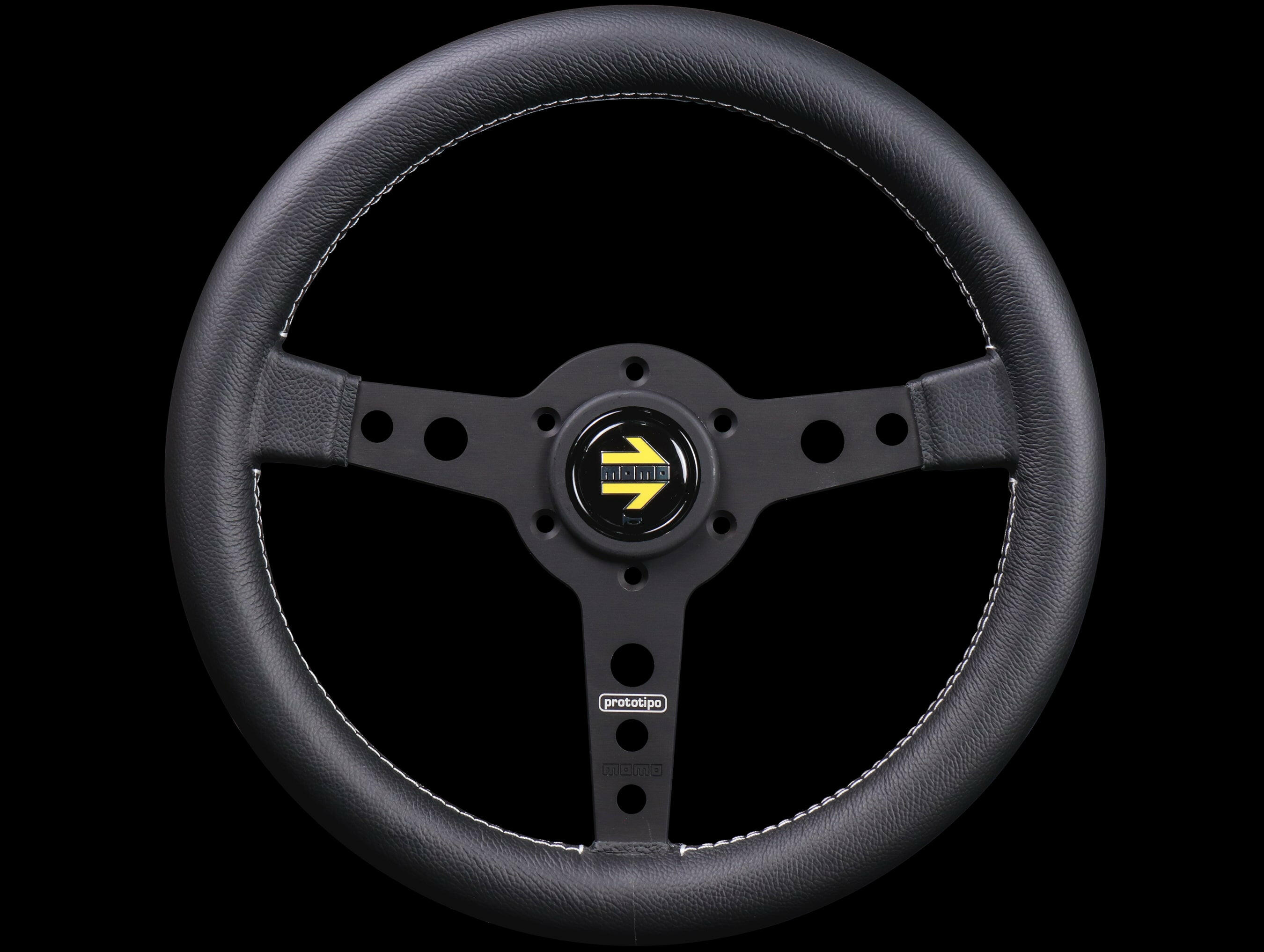 Momo 320mm Prototipo Steering Wheel - Black Spoke.