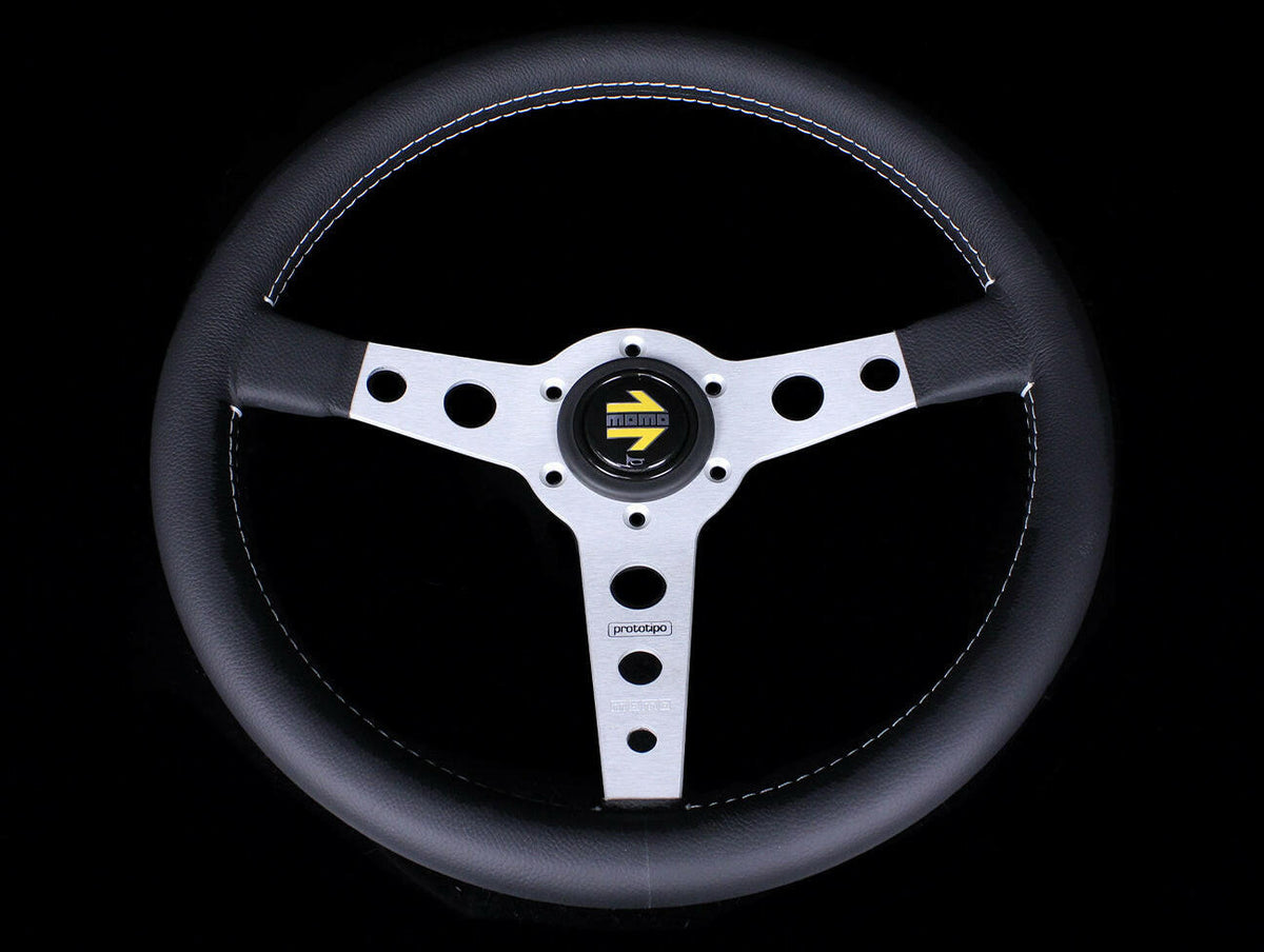 Momo 350mm Prototipo Steering Wheel - Silver Spoke.