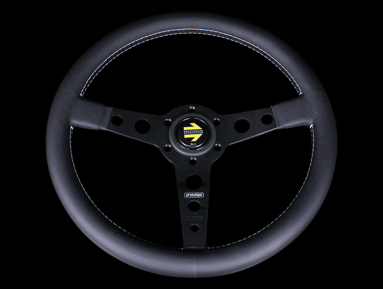 Momo 350mm Prototipo Steering Wheel - Black Spoke.
