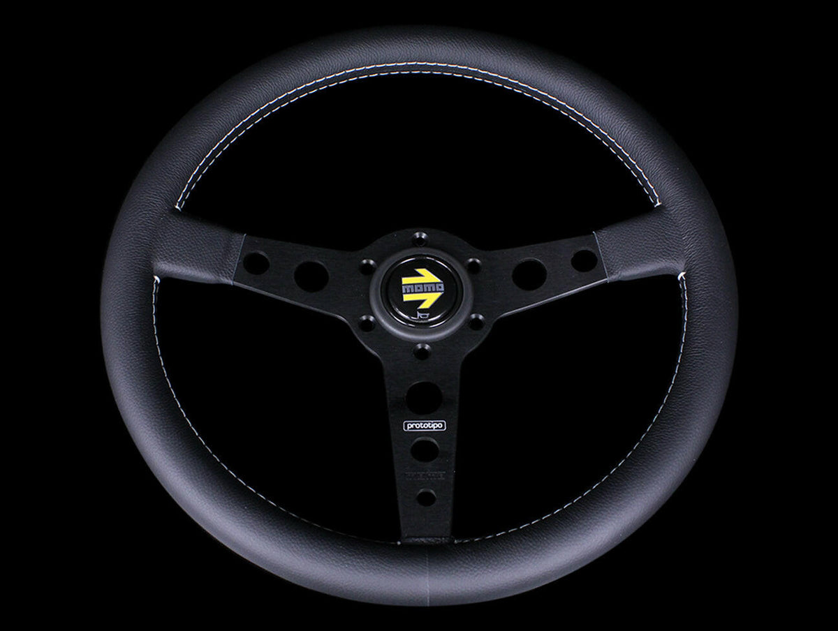 Momo 350mm Prototipo Steering Wheel - Black Spoke.