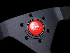 Momo Monte Carlo Steering Wheel - 350mm Black Alcantara Suede w/ Red Stitching.