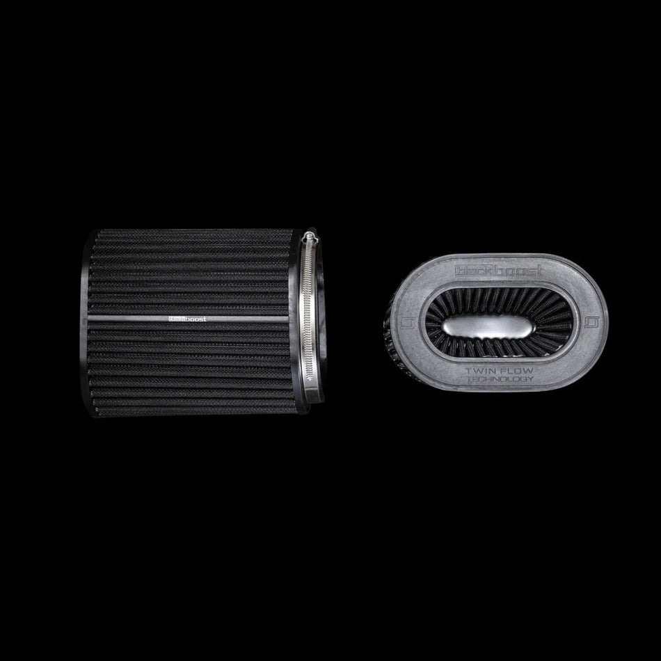 BlackBoost Oval Twin Flow Synthetic Dry Air Filter (4.3" x 196 mm) SET OF 2, for C63 / G550 Intakes