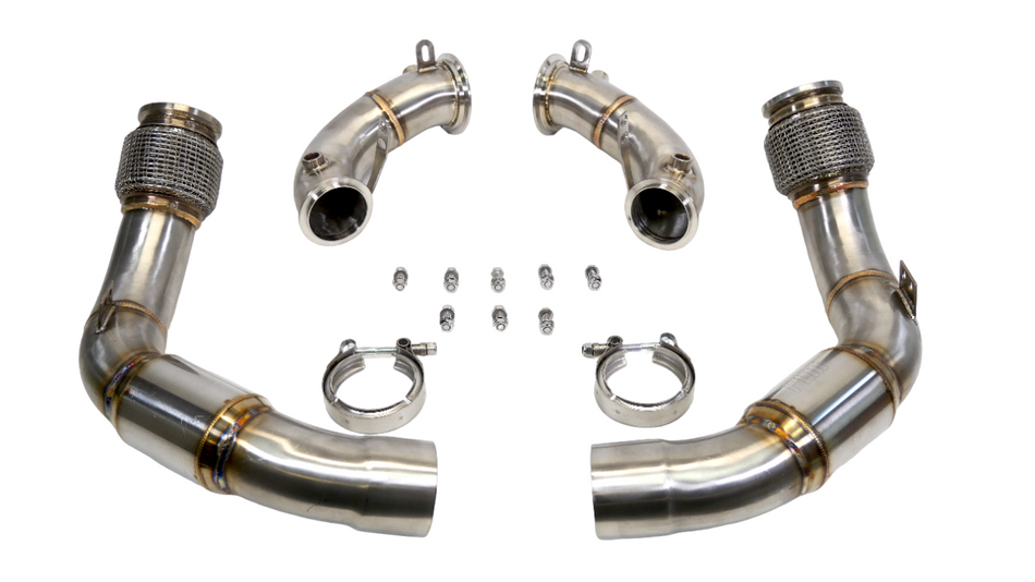 PLM BMW M5 M8 S63R Catted Downpipes F90 2018+.