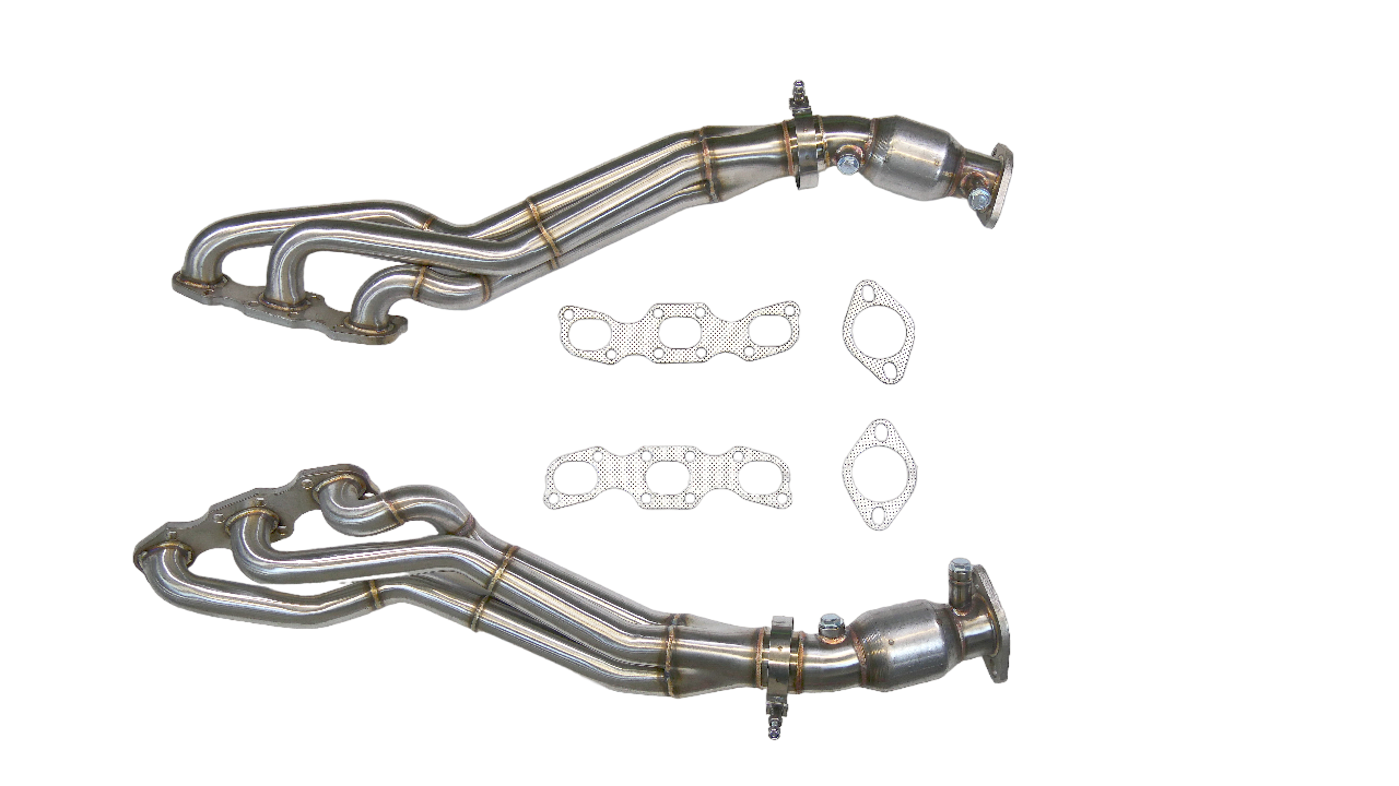 PLM Long Tube Headers Catted - Nissan VQ35DE HR 350Z G35 370Z.