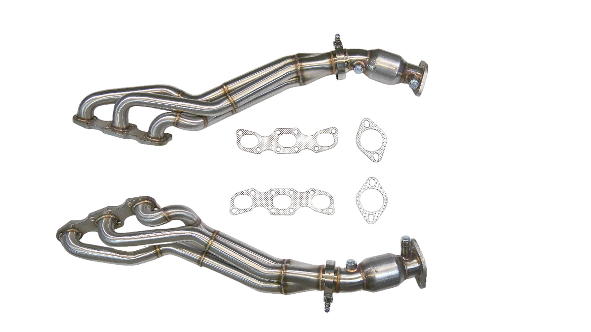 PLM Long Tube Headers Catted - Nissan VQ35DE HR 350Z G35 370Z.