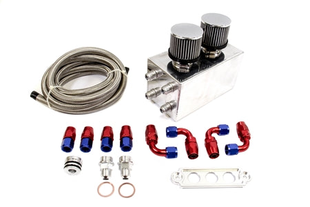 PLM Power Driven Universal Oil Catch Can Kit Breather Tank.