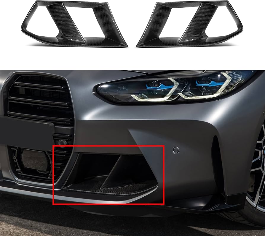 PLM Dry Carbon Front Bumper Lower Vent Set - BMW G80 G82 M3 M4.