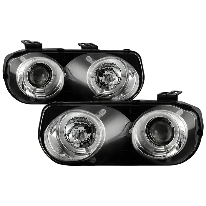 Spyder Auto LED Halo Chrome Projector Headlights for Acura Integra 1994-1997.