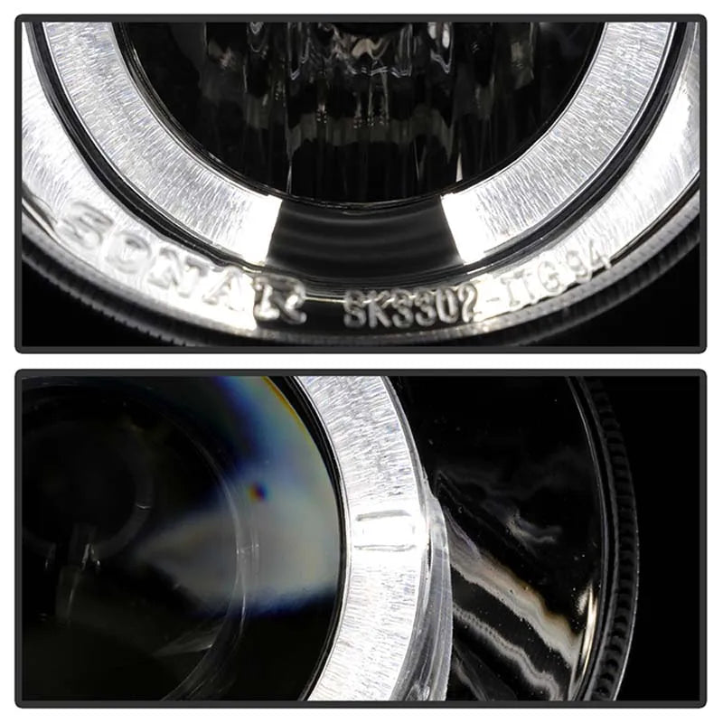 Spyder Auto LED Halo Chrome Projector Headlights for Acura Integra 1994-1997.