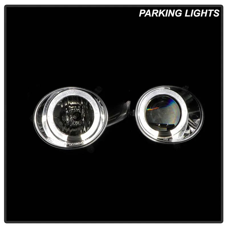 Spyder Auto LED Halo Chrome Projector Headlights for Acura Integra 1994-1997.
