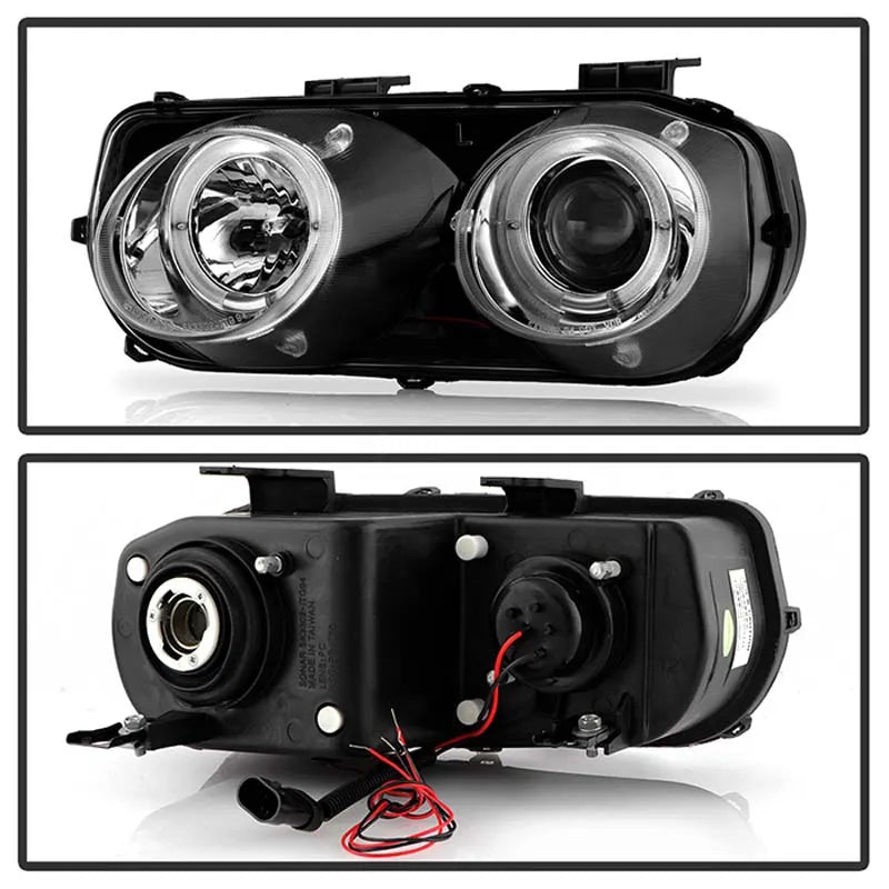 Spyder Auto LED Halo Chrome Projector Headlights for Acura Integra 1994-1997.