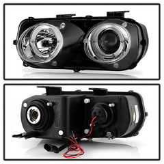 Spyder Auto LED Halo Chrome Projector Headlights for Acura Integra 1994-1997.