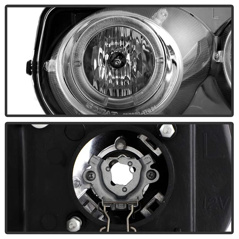 Spyder Auto LED Halo Chrome Projector Headlights for Acura Integra 1994-1997.