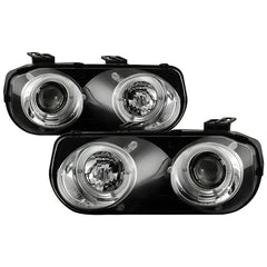 Spyder Auto LED Halo Chrome Projector Headlights for Acura Integra 1994-1997.