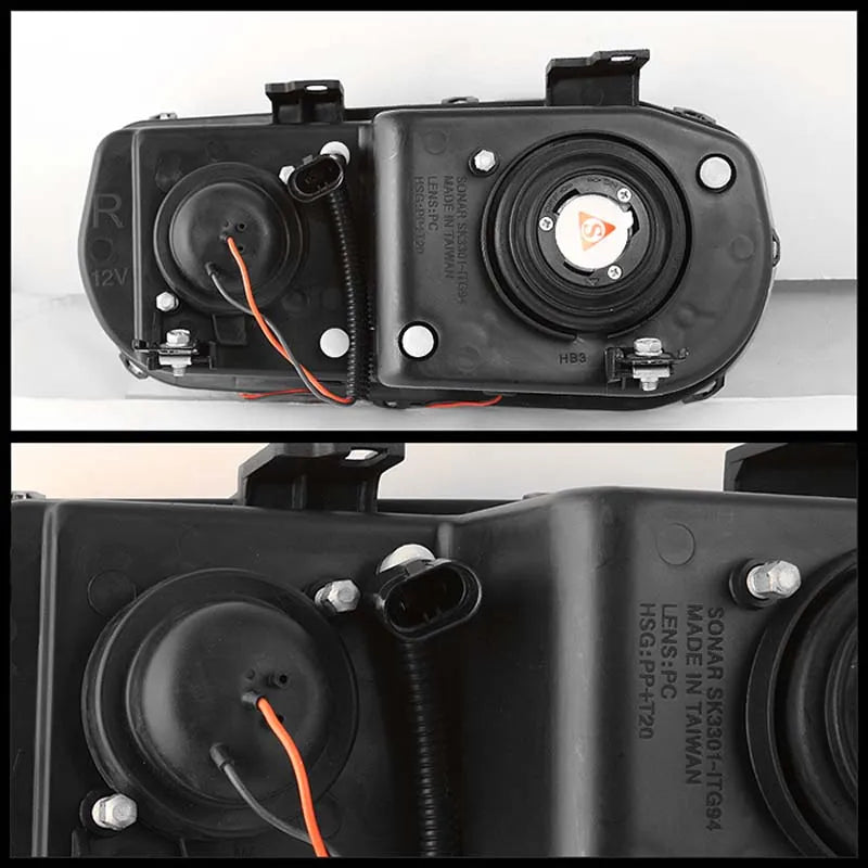 Spyder Auto LED Halo Black Projector Headlights for Acura Integra 1998-2001.