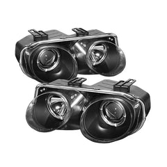 Spyder Auto LED Halo Black Projector Headlights for Acura Integra 1998-2001.