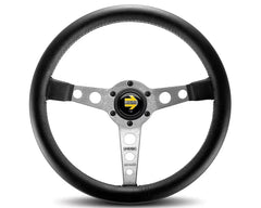 MOMO Prototipo Silver 350 mm Leather Steering Wheel.
