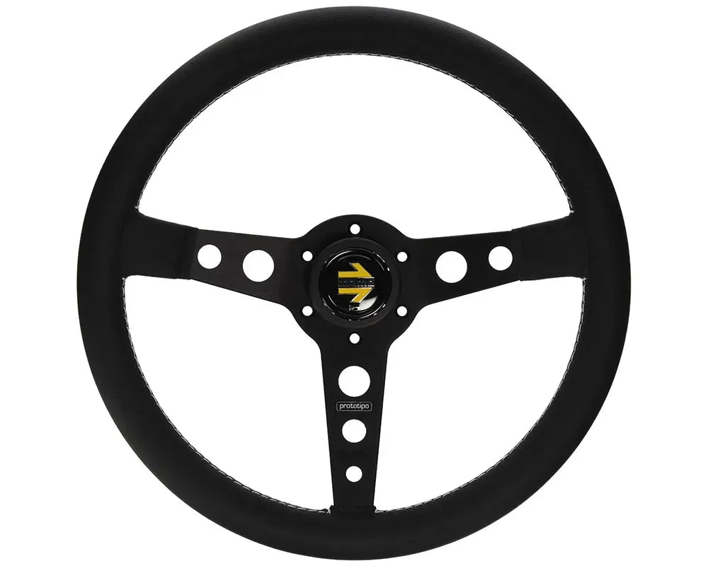 MOMO Prototipo Black 350 mm Leather Steering Wheel.