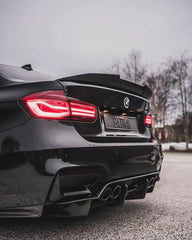 PSM Style High Kick Honeycomb Carbon Fiber Trunk Spoiler - BMW F80 M3 & F30 3 Series.