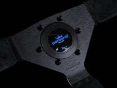 Personal Neo Grinta 350mm Steering Wheel - Black Suede / Blue Stitch.