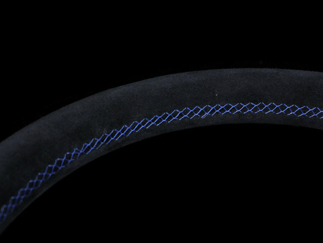 Personal Neo Grinta 350mm Steering Wheel - Black Suede / Blue Stitch.