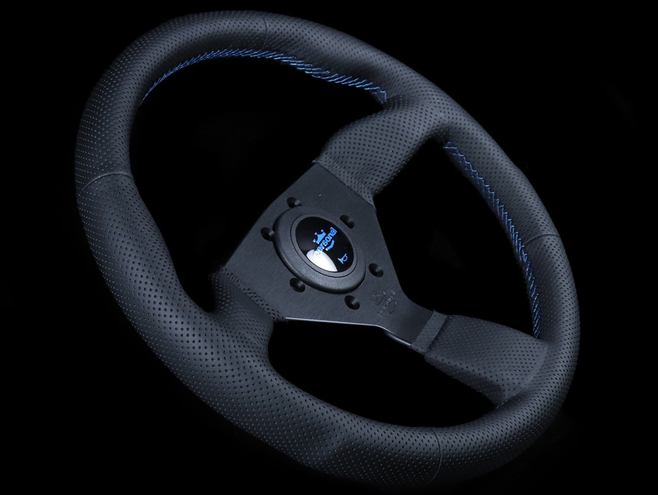Personal Neo Grinta 350mm Steering Wheels - Perforated Leather / Blue Stitch