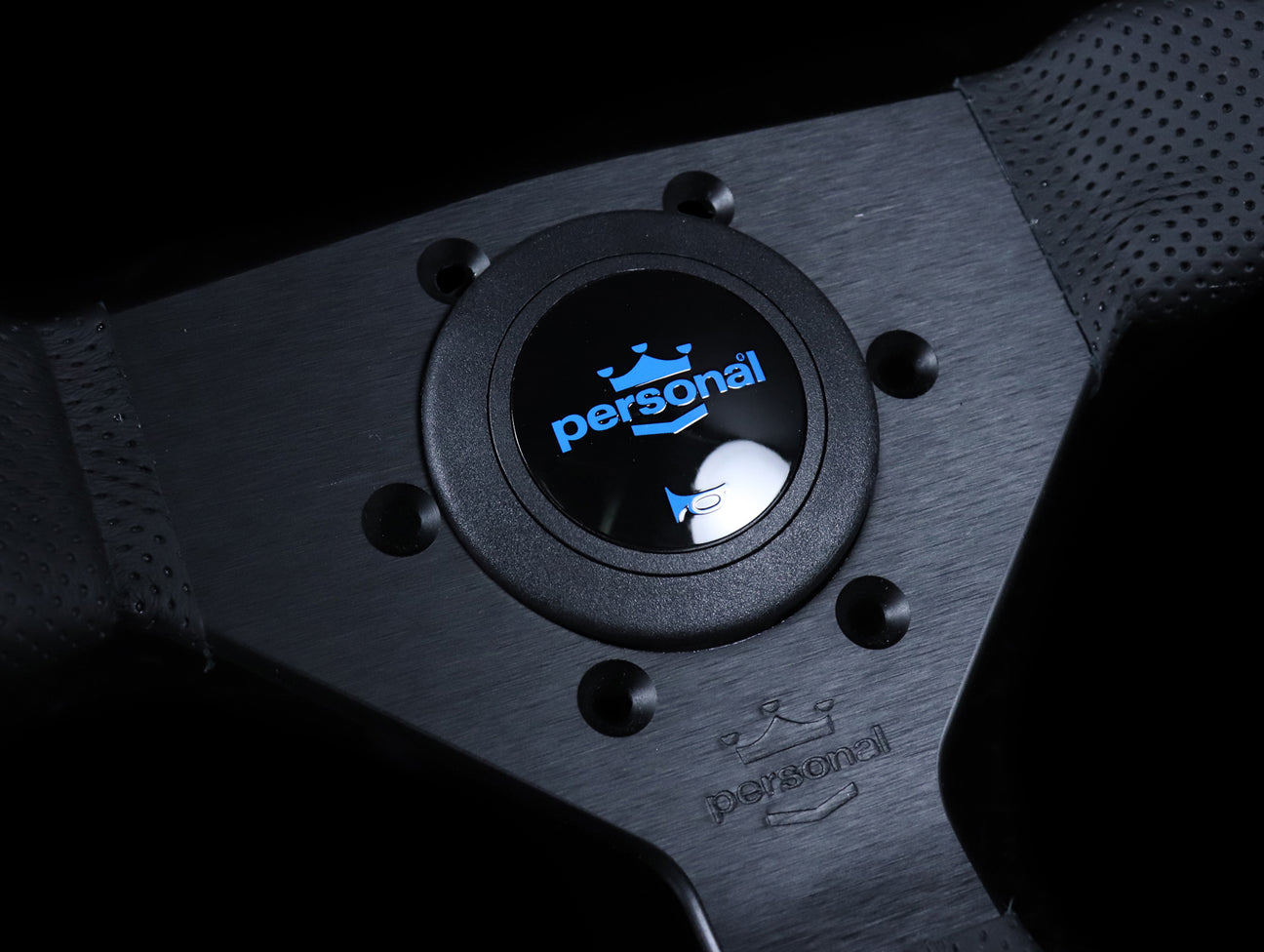 Personal Neo Grinta 350mm Steering Wheels - Perforated Leather / Blue Stitch