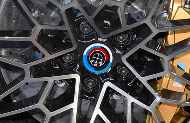 Carbon Fiber 50th Years M Heritage Emblem Roundel Cover &  Hub Cap Replacement (7 Piece)- BMW Roundel.