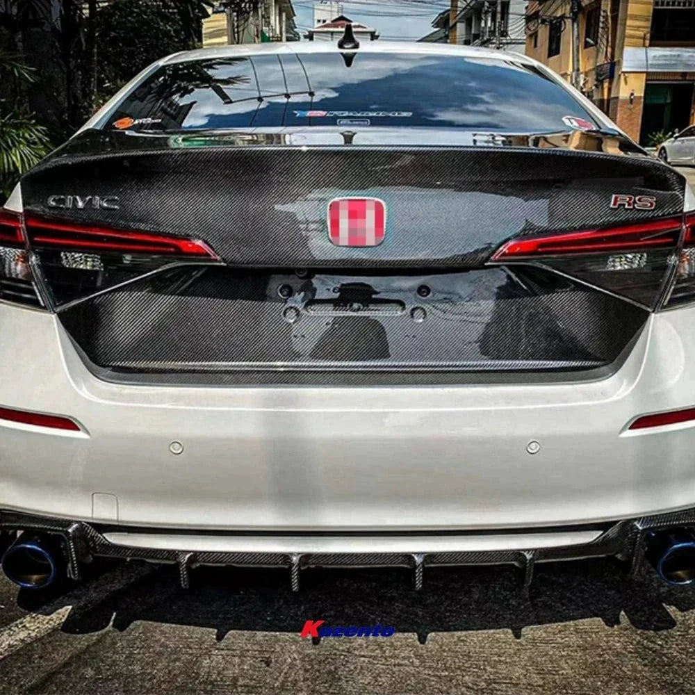 Carbon Fiber Rear Duckbill Trunk - Honda Civic FE1 Sedan.