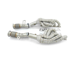 High Performance Manifold Header & Secondary Cat less Pipes w/ Heat Shield - Audi R8 V10 5.2L.