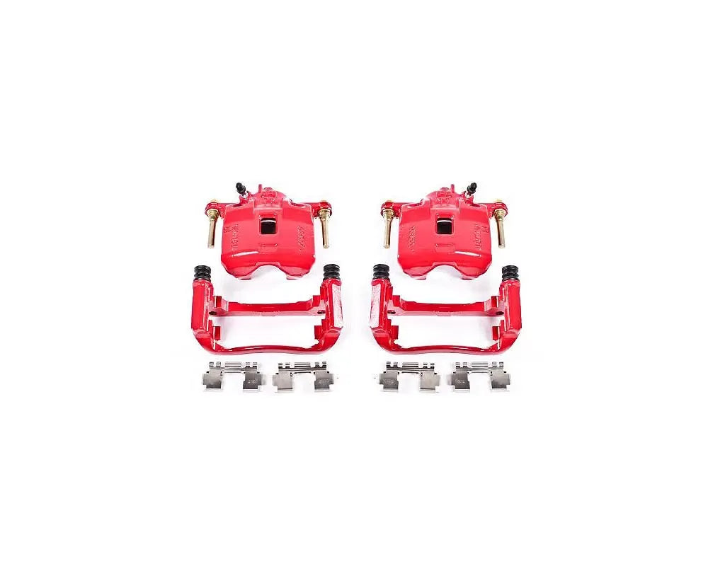 Power Stop Red Calipers w/Brackets - Pair Front Acura Integra 1994-2001.