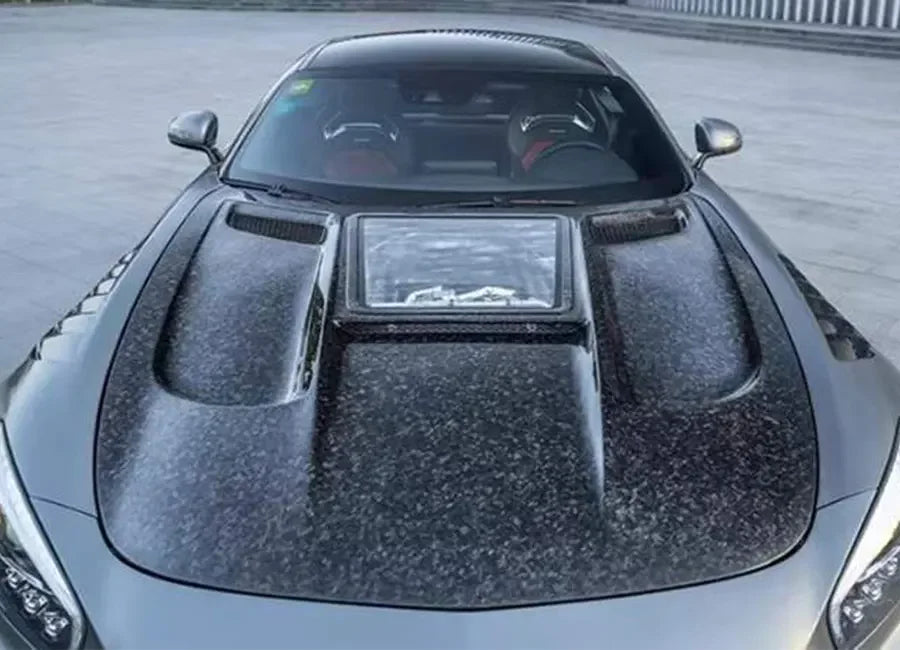 Carbon Fiber Vented Hood W/ Transparent Window - Mercedes GT/GTR/GTS/GTC.