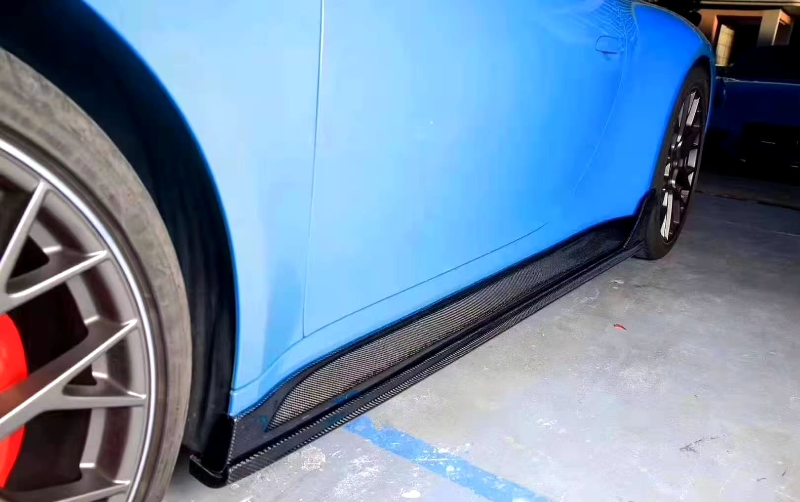 Carbon Fiber Winglet Side Skirt Extensions - Porsche 992 Carrera.