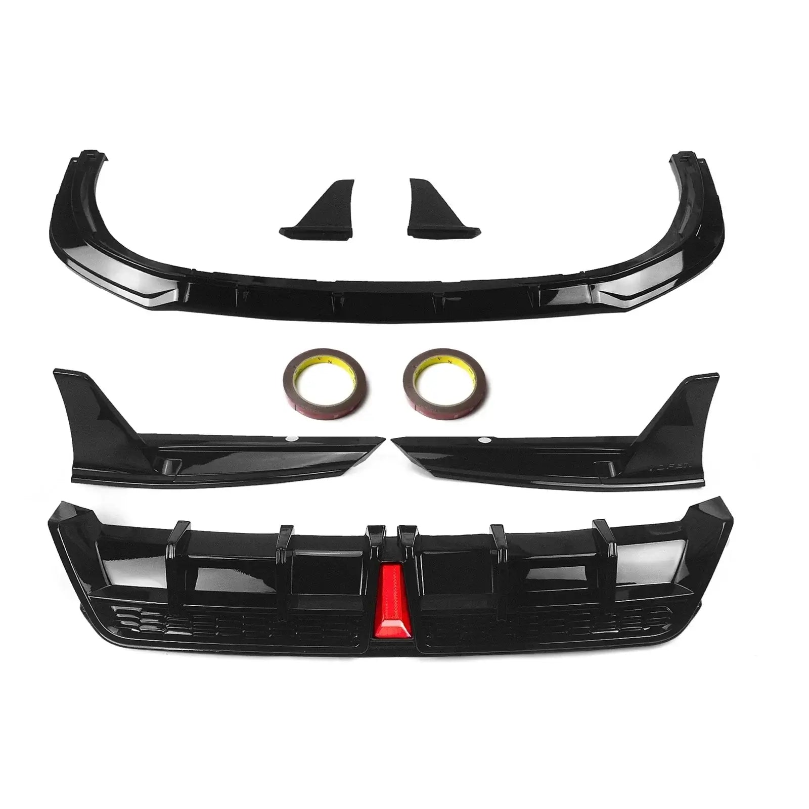 ABS Gloss Black Front Lip & Rear Diffuser w/ LED - Toyota Camry.