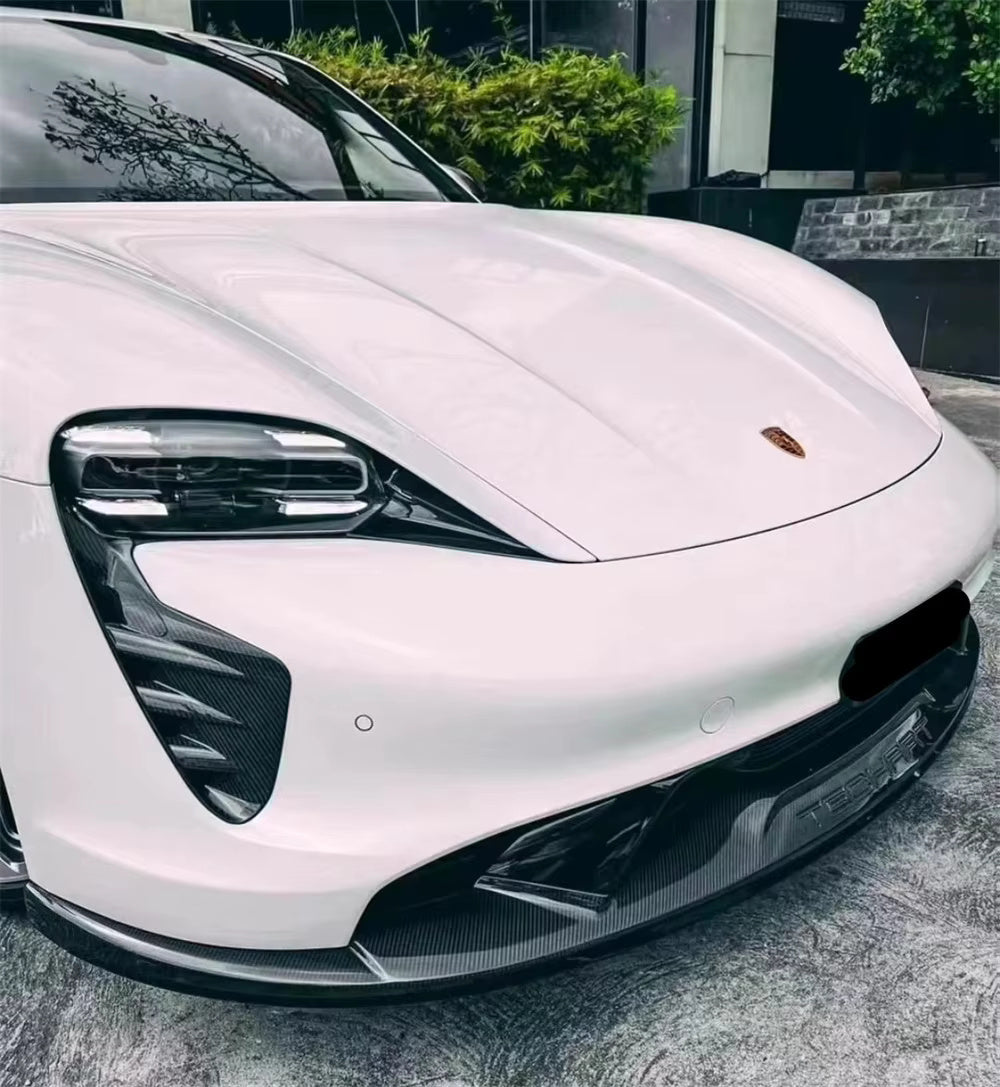 TH Style Carbon Fiber Front Lip - Porsche Taycan.