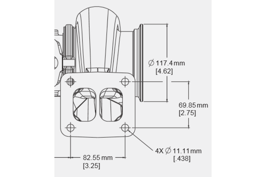 BorgWarner AirWerks T4 S400SX/SX-E 87mm Turbine Housing