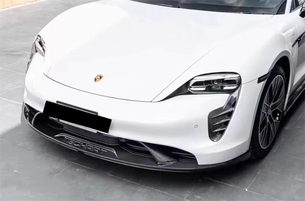 TH Style Carbon Fiber Front Lip - Porsche Taycan.