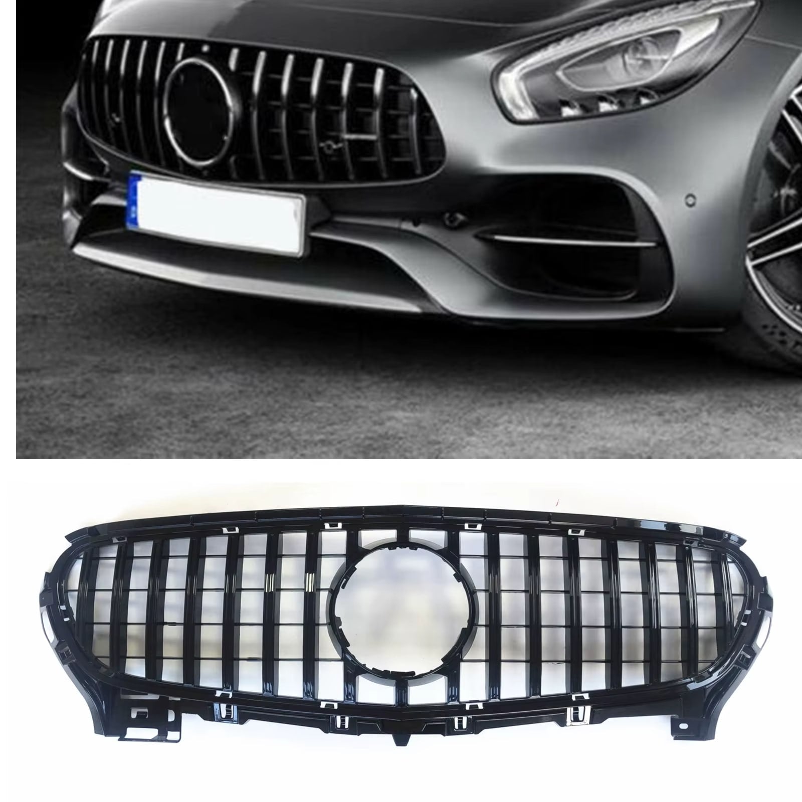 Gloss Black GTR Style Front Grille - Mercedes AMG GT/GTS/GTC C190.