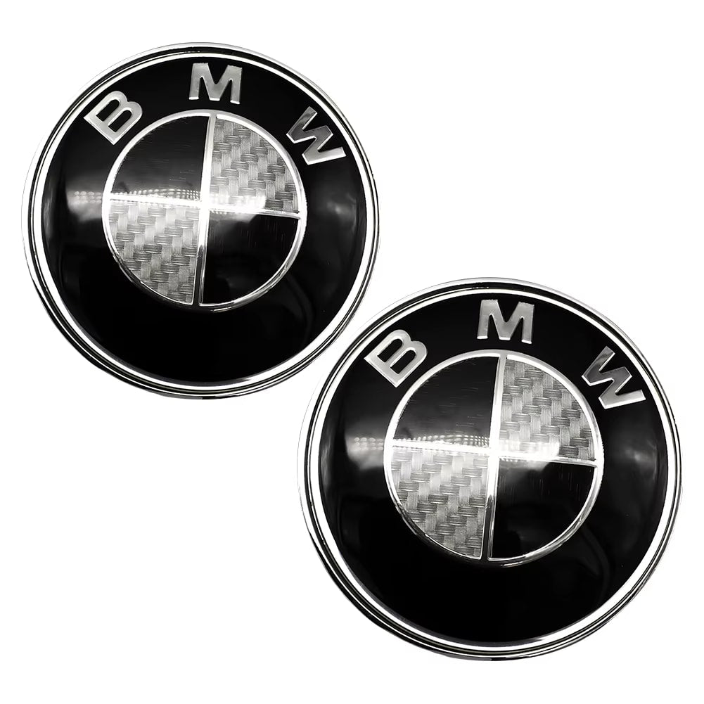 Black & White Carbon Fiber Emblem roundel Replacement Set - BMW F& E Chassis.