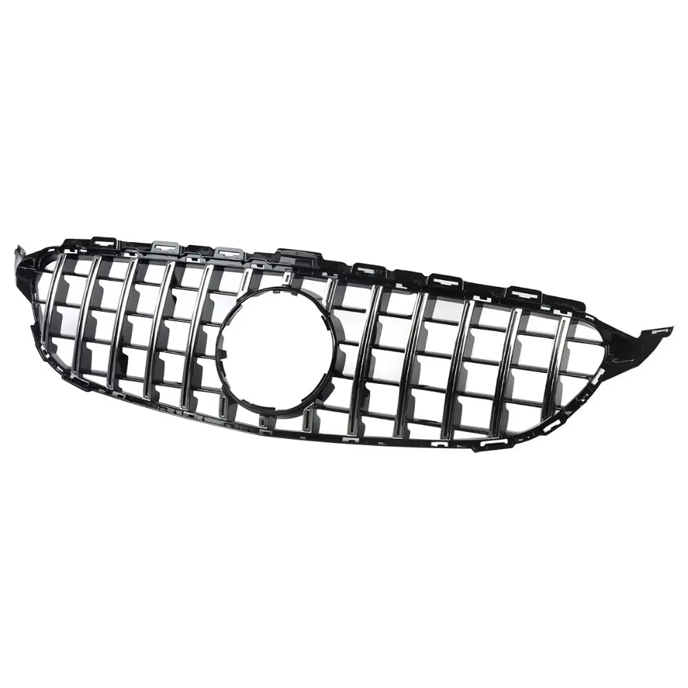 Gloss Black C63 AMG Style Front Grille - 2019-2021 Mercedes Benz C-Class W205 C43.